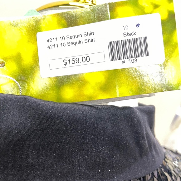 NWT Sequins Black Shirt Size 10 - Picture 5 of 5